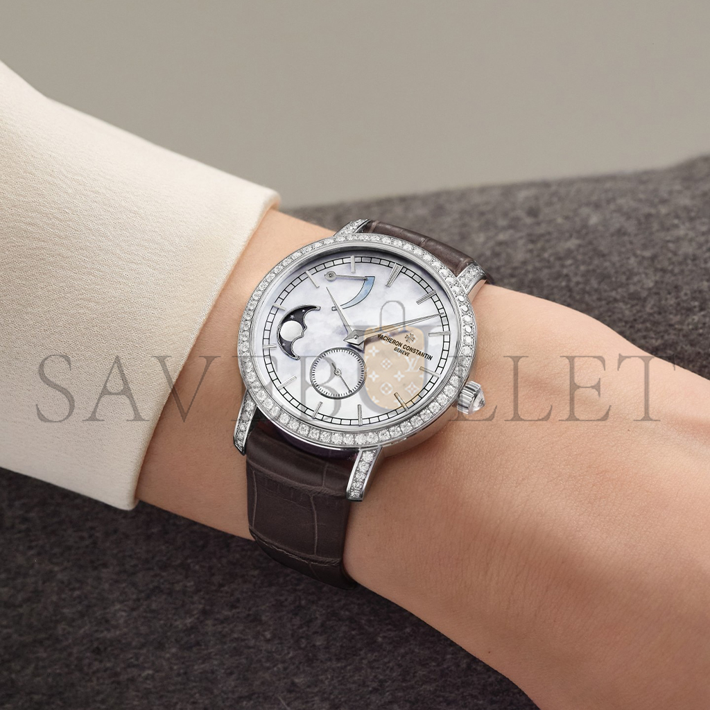 VACHERON CONSTANTIN TRADITIONNELLE SERIES MOON PHASES 36MM WHITE GOLD WATCH 83570/000G-9916 VACHERON CONSTANTIN TRADITIONNELLE SERIES MOON PHASES 36MM WHITE GOLD WATCH 83570/000G-9916